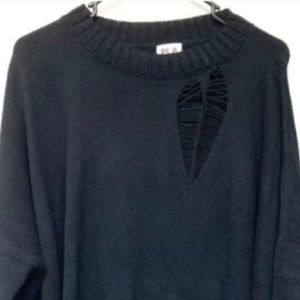 Planet by Lauren G distressed sweater